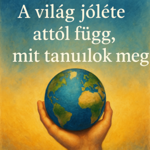 A világ jóléte attól függ, mit tanulok meg.